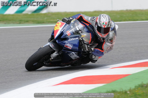 2009-05-09 Monza 3581 Superstock 600 - Free Practice - Ferruccio Lamborghini - Yamaha YZF R6